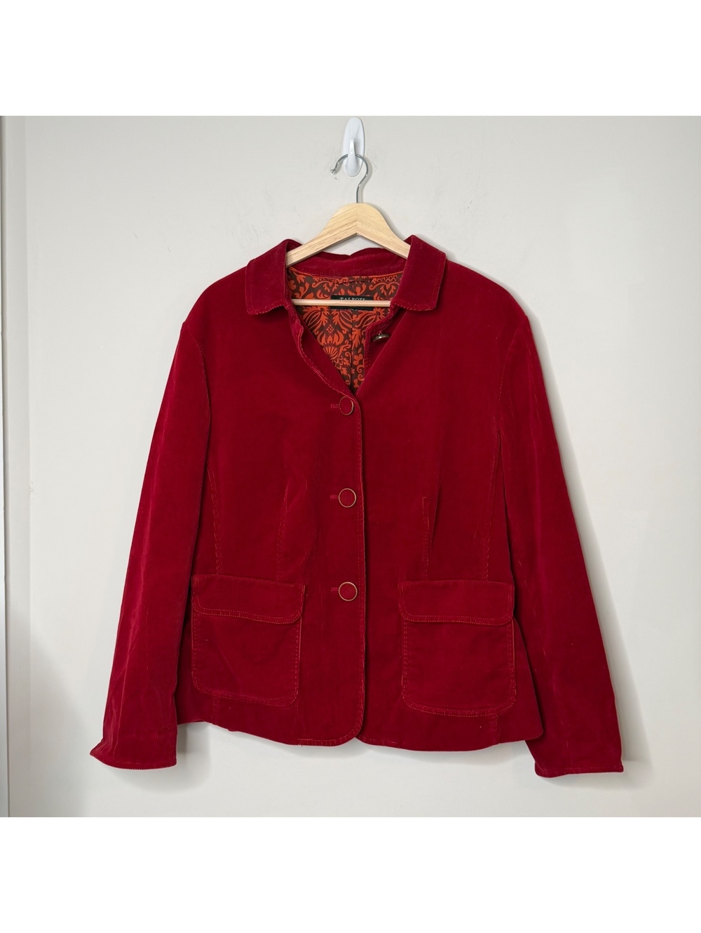 Talbots Woman Red Corduroy Blazer Jacket Fall Size Plus